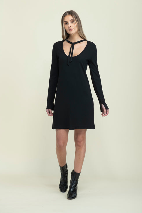 Katie-Reversible Tie Neck Dress
